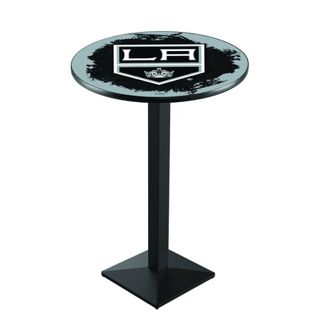 Holland Bar Stool Co 42" Blk Wrinkle Los Angeles Kings Pub Table L217B4228LAKing